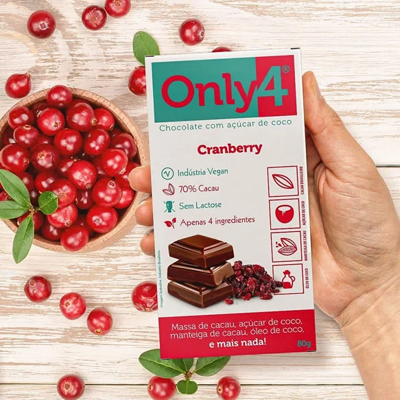 TABLETE DE CHOCOLATE 70% CACAU COM CRANBERRY 70g 